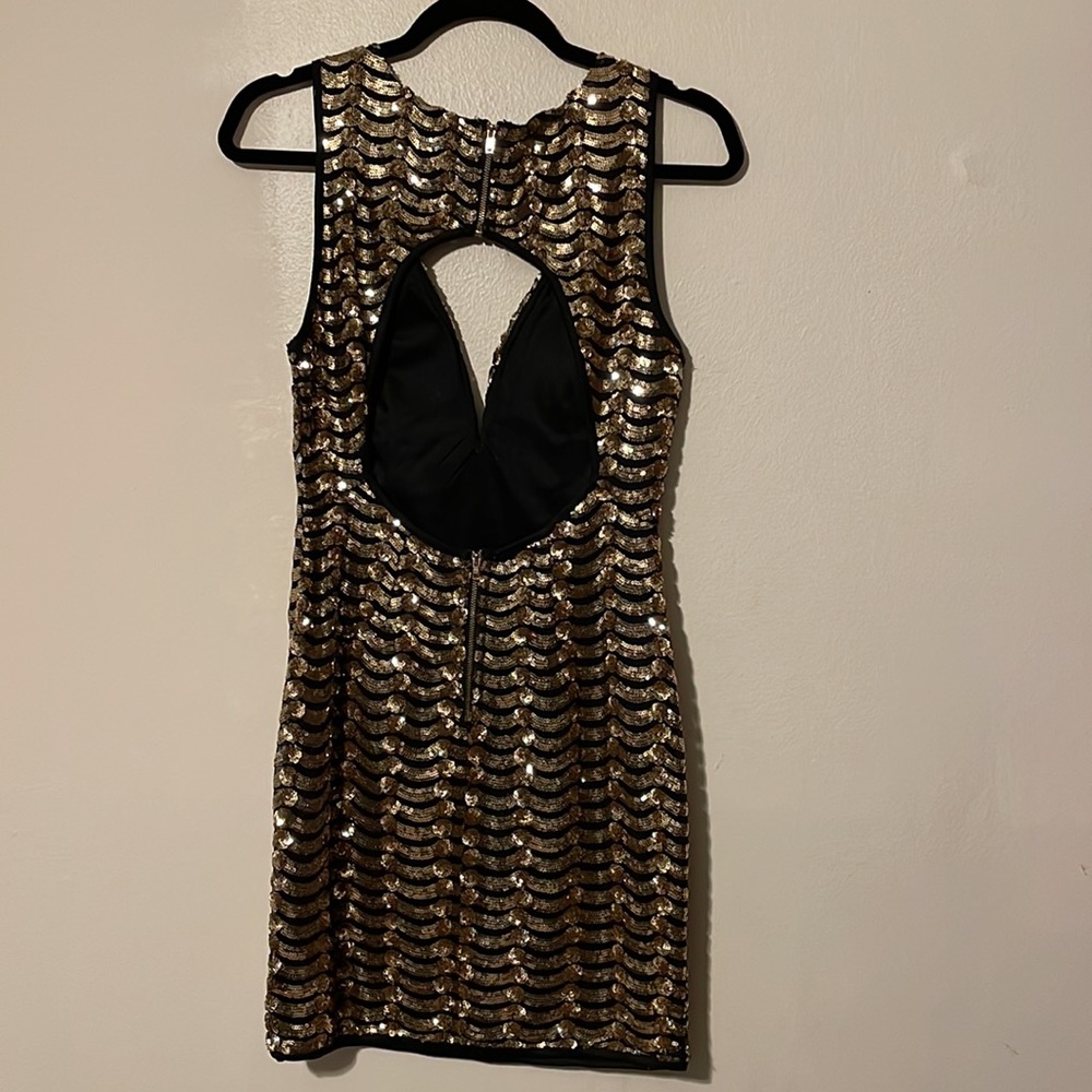 Gold Sequin Mini Dress (NWOT) - Picture 2 of 4